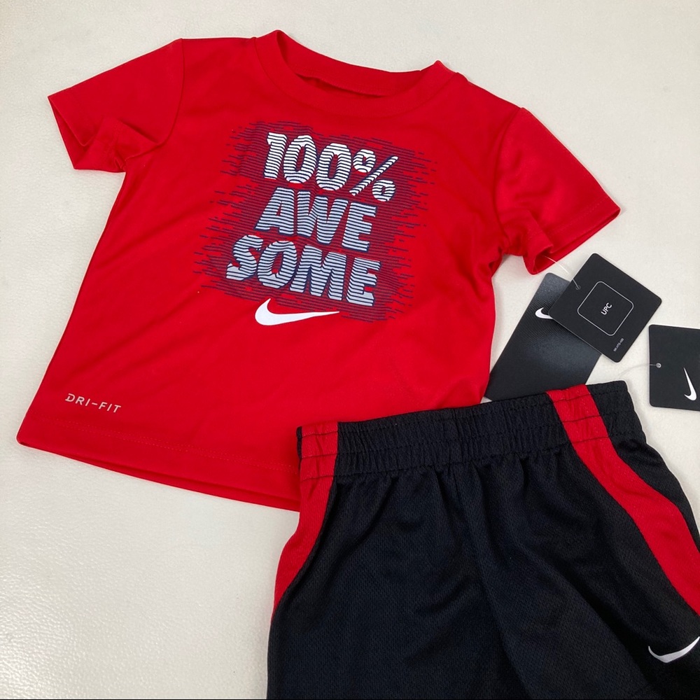 Nike cute baby boy red shorts set 2298 - Picture 5 of 6